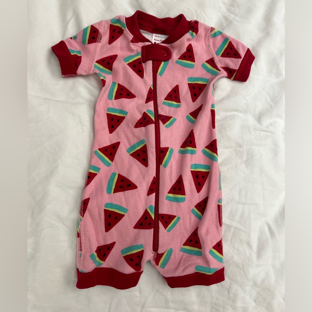 Hanna Andersson 2-Way Zip Shortie Sleeper Watermelon